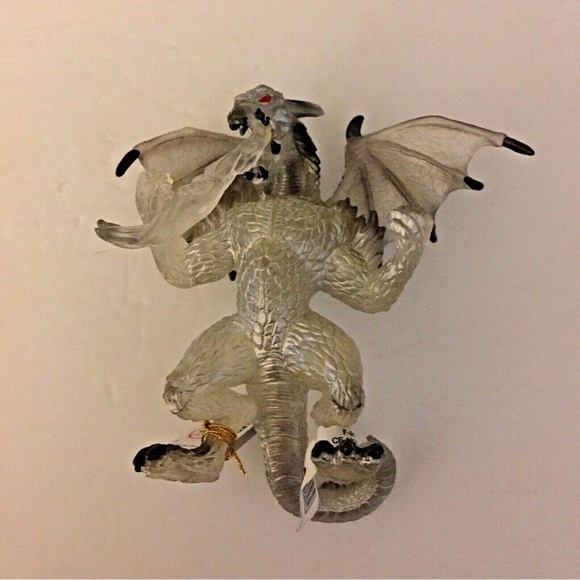 Papo Dragon of Brightness Toy Figure Silver Tone NWT - Picture 7 of 8